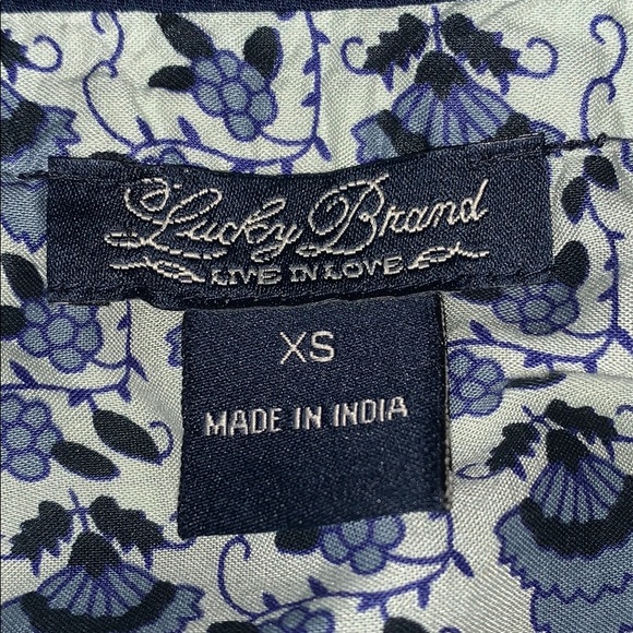 LUCKY BRAND 3/4 Sleeve Viscose Boho Top XS - Picture 6 of 7